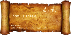 Leszl Aletta névjegykártya